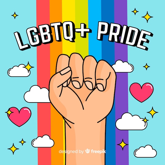 Free vector pride day concept with rainbow