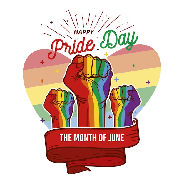 Free vector pride day concept