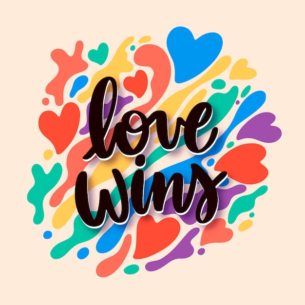 Free vector pride day event lettering style