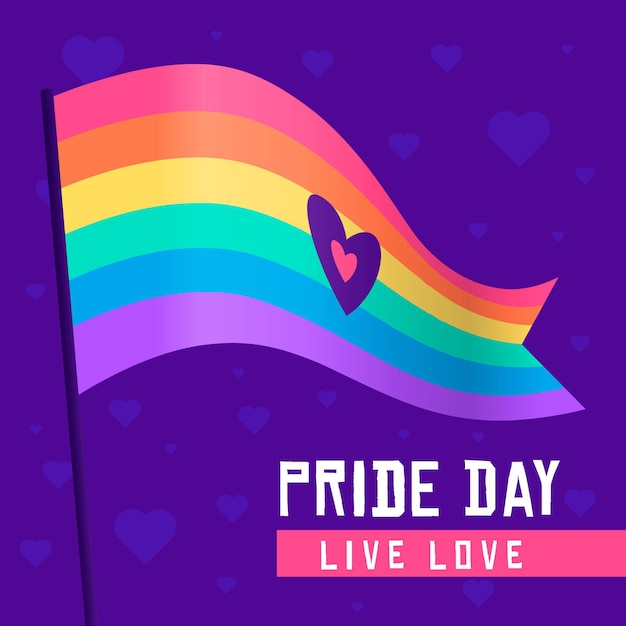 Free vector pride day flag celebration event