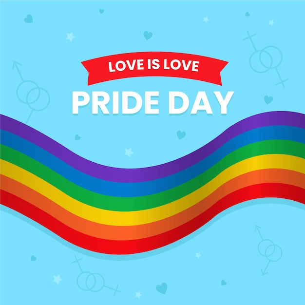 Free vector pride day flag concept