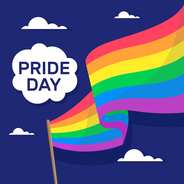 Free vector pride day flag concept