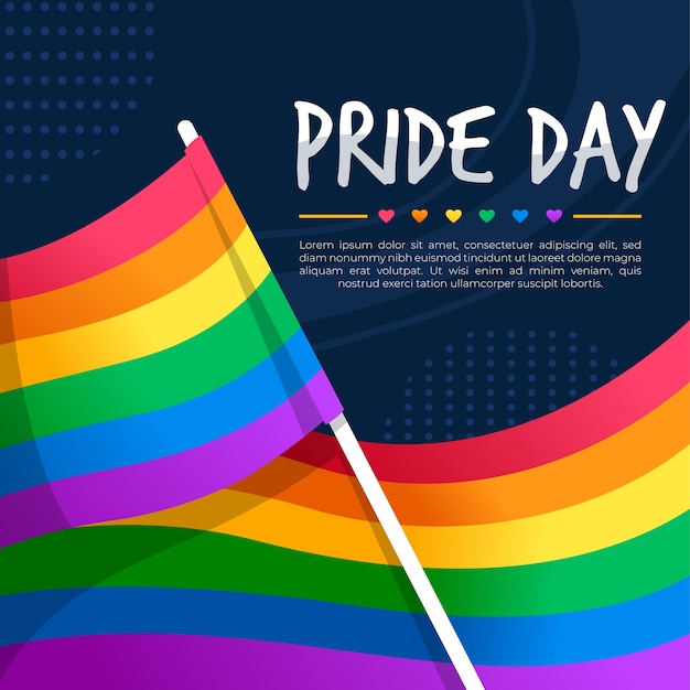 Free vector pride day flag concept