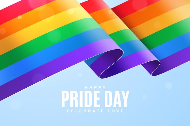 Pride day flag ribbon wallpaper