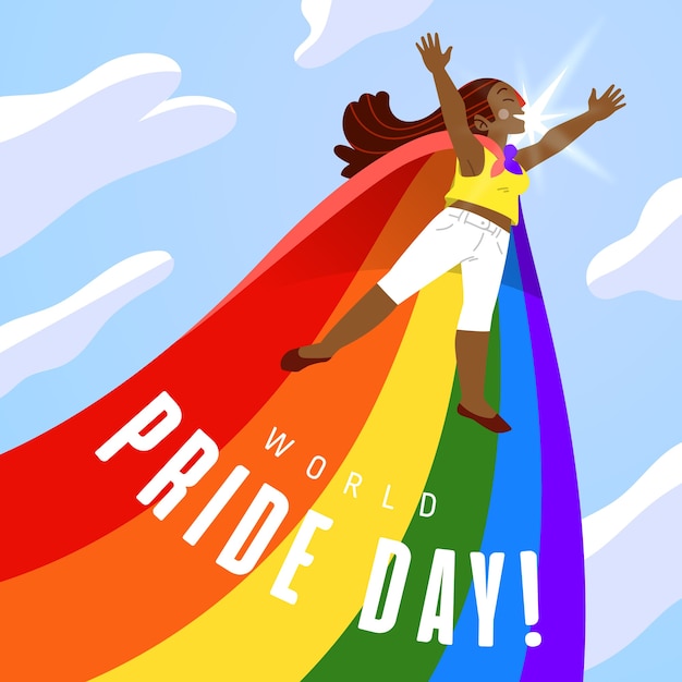 Pride day illustration of flag