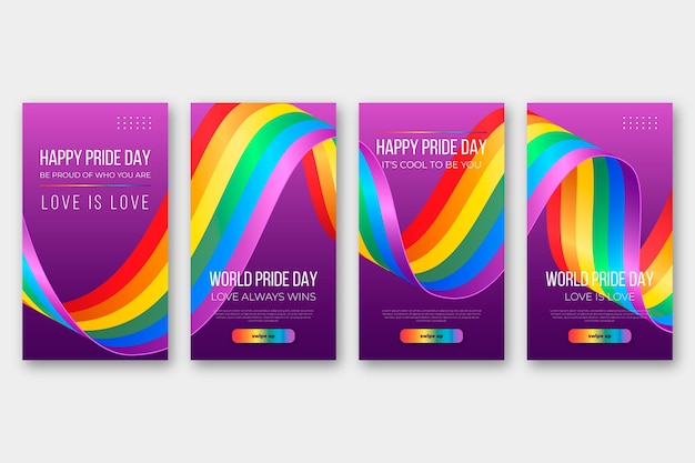 Free Vector Pride Day Instagram Stories Template Free Vector Pride Day Instagram Stories Template