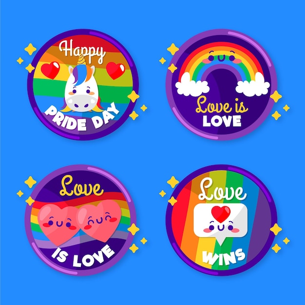 Pride day label set theme