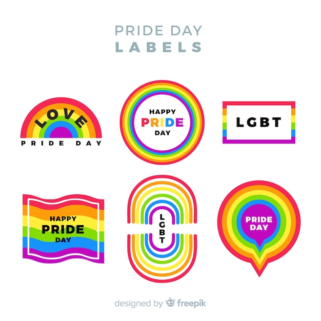 Pride day labels collection