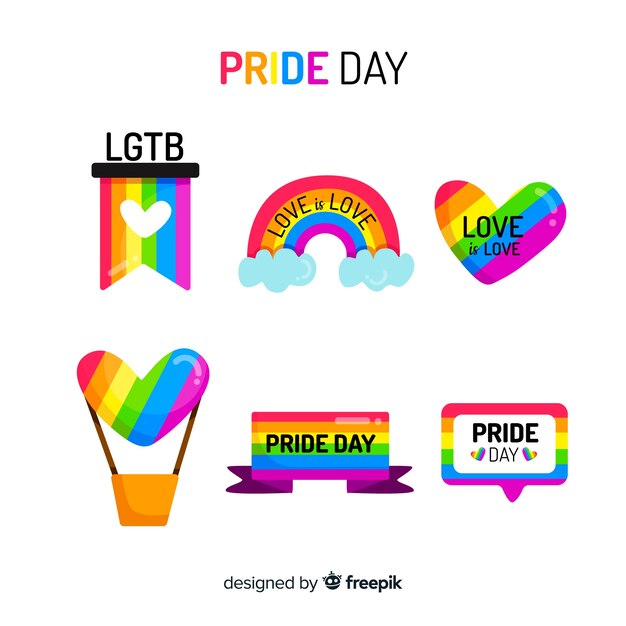 Pride day labels collection