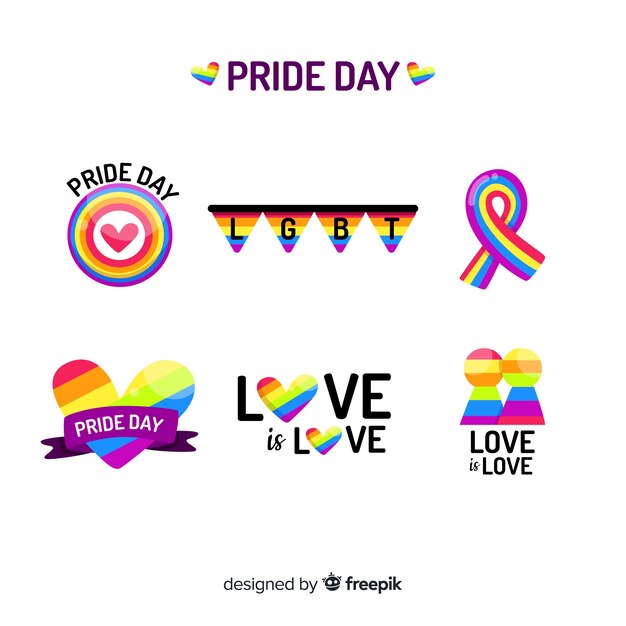 Pride day labels collection