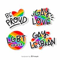 Free vector pride day labels collection