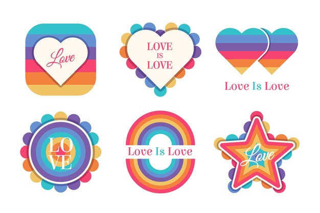 Pride day labels collection