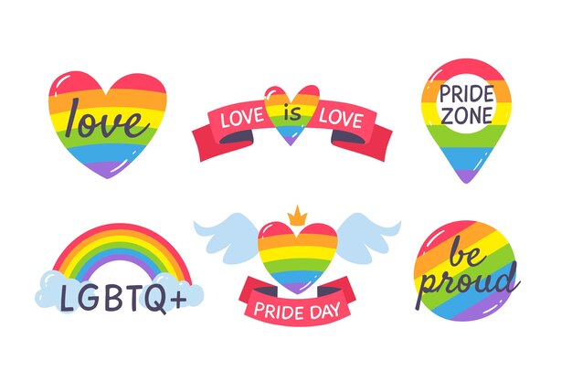 Pride day labels collection