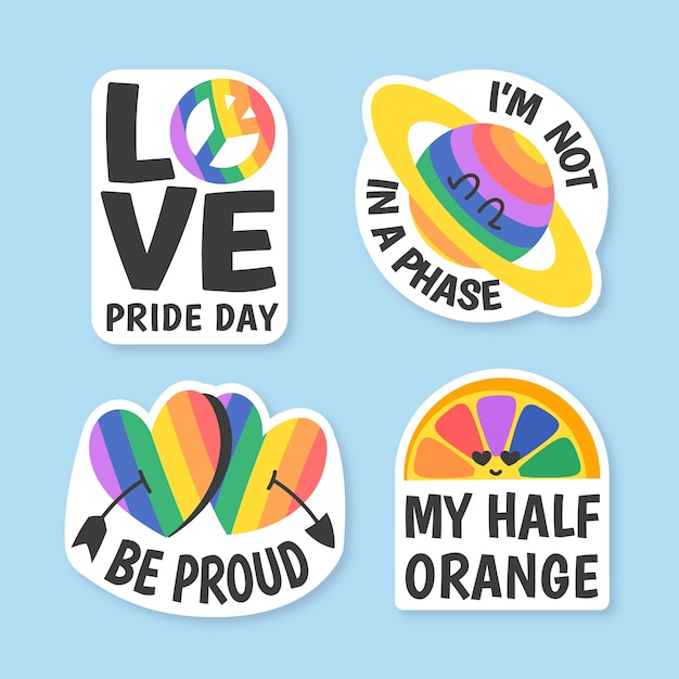 Pride day labels concept