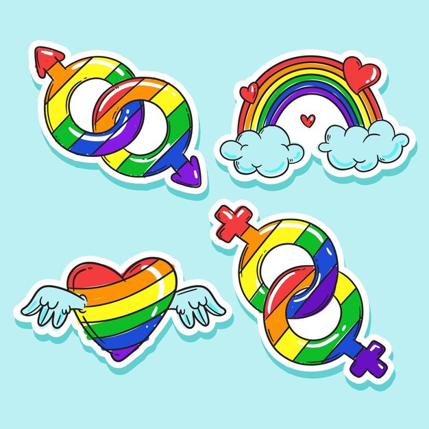 Pride day labels concept