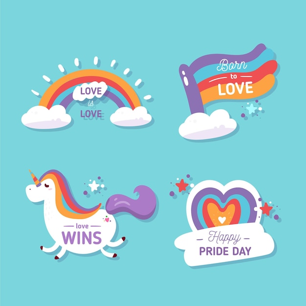 Pride day labels design