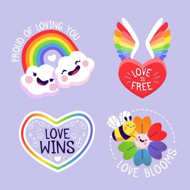 Pride day labels set