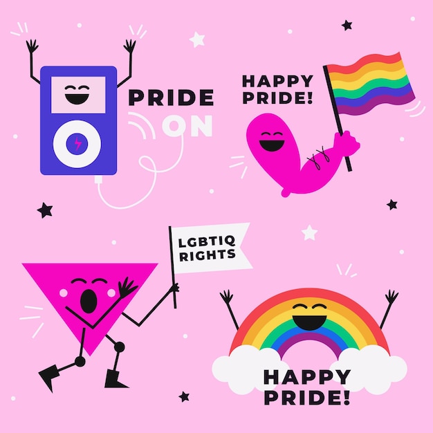 Pride day labels set