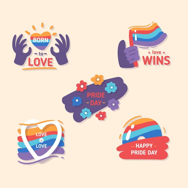 Pride day labels style