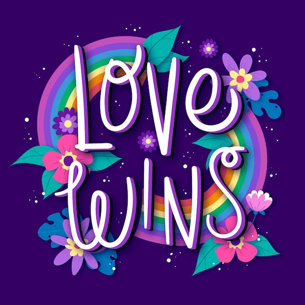 Free vector pride day lettering concept