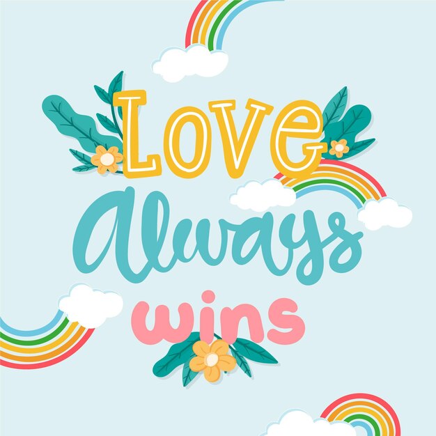 Pride day lettering concept