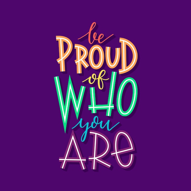 Vettore gratuito pride day lettering concept