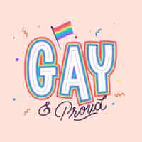 Free vector pride day lettering concept