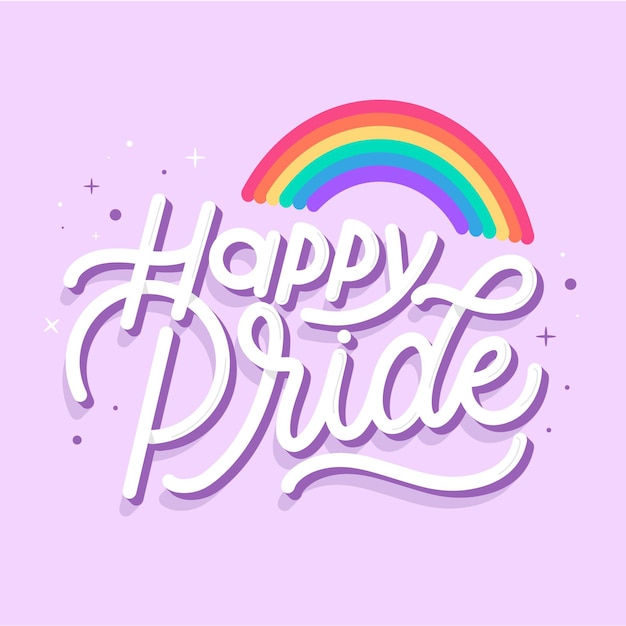 Vettore gratuito pride day lettering concept