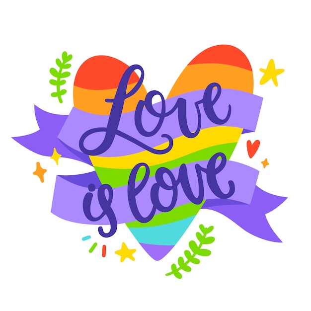 Vettore gratuito pride day lettering concept