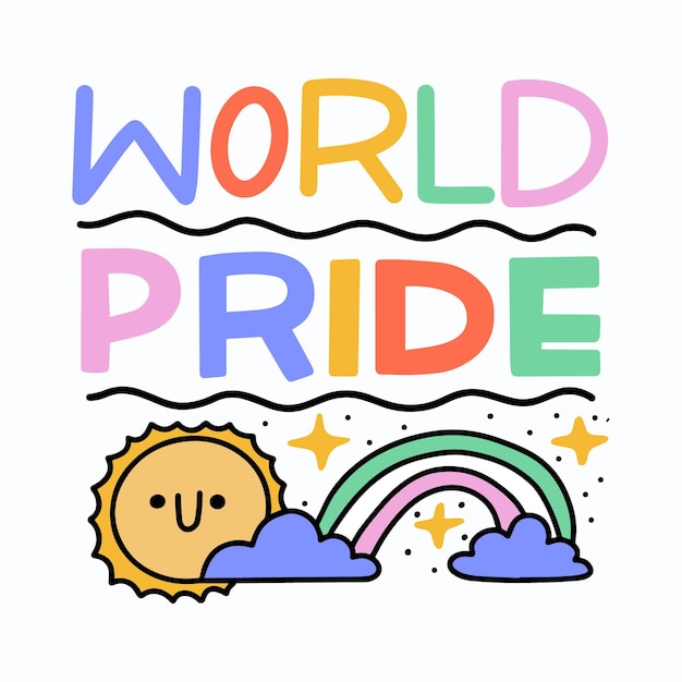 Free vector pride day lettering design