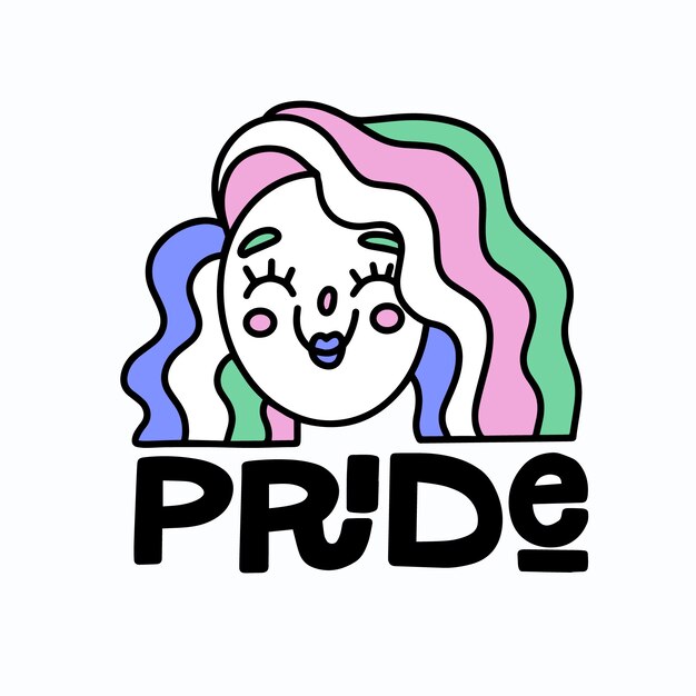 Pride day lettering quote concept
