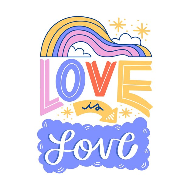 Pride day lettering with love