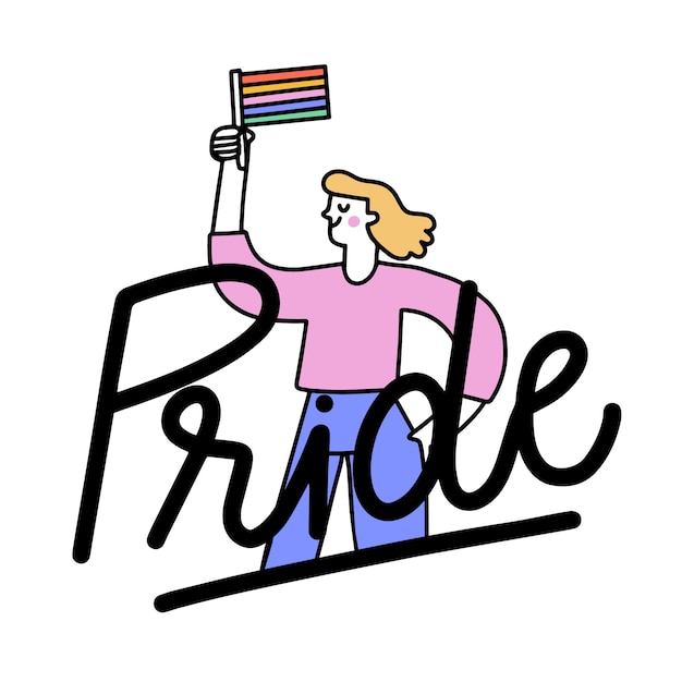 Free vector pride day lettering