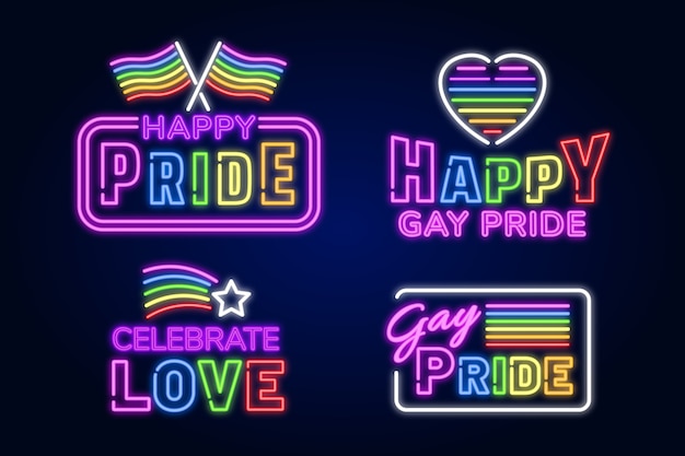 Pride day neon signs