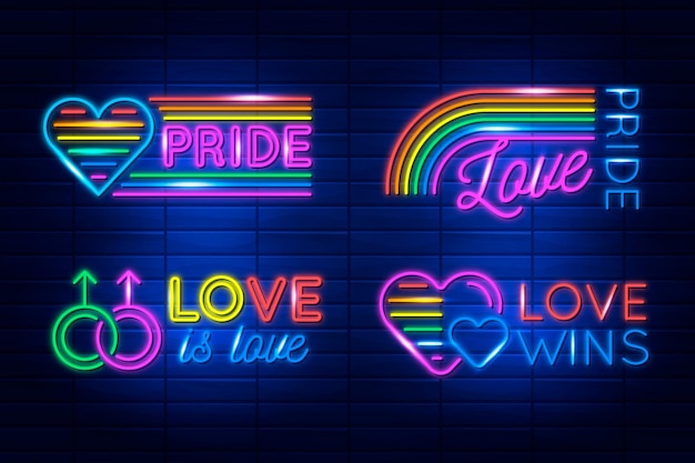 Pride day neon signs