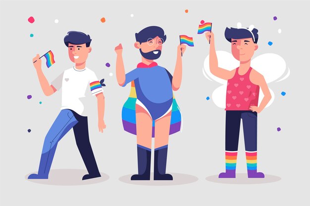 Pride day people illustrated theme