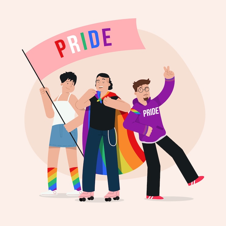 Free Vector pride day people illustration