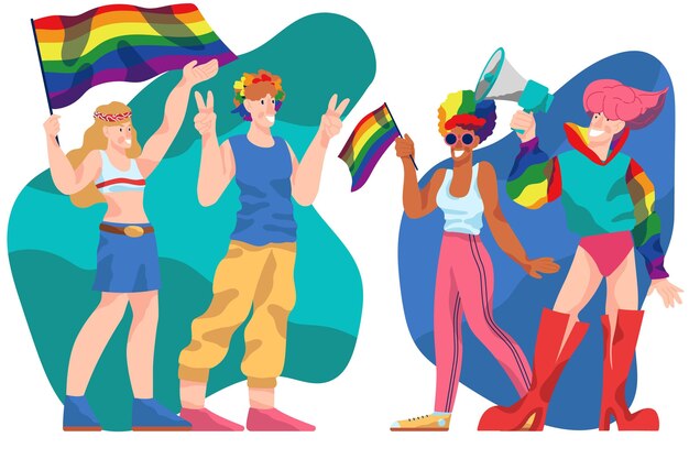 Pride day people theme