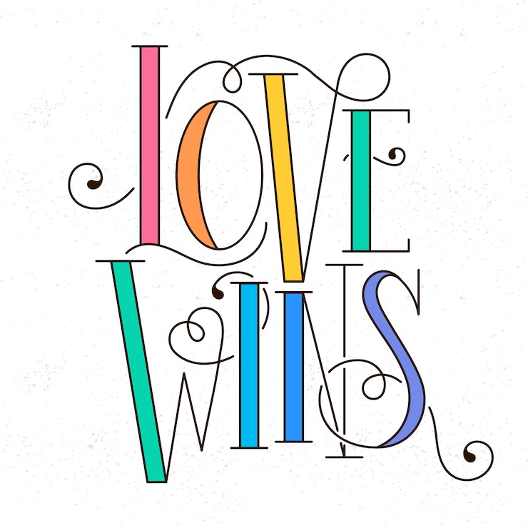 Free Vector pride day rainbow coloured lettering