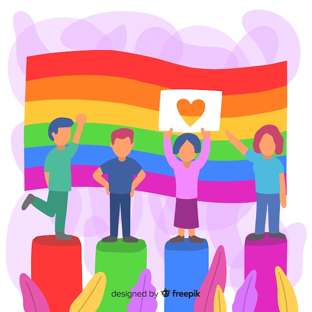 Pride day rainbow flag background