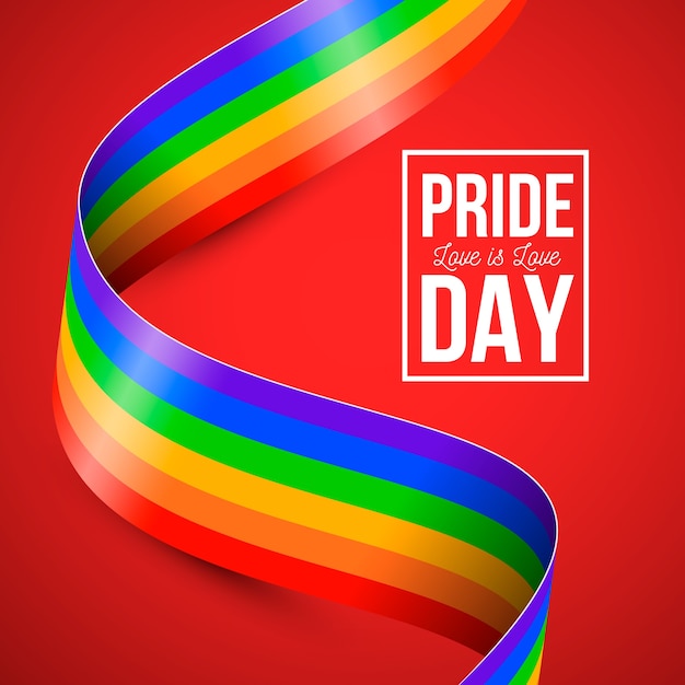 Vettore gratuito pride day arcobaleno bandiera stile