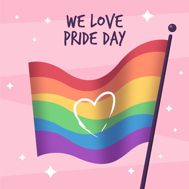 Vettore gratuito pride day bandiera arcobaleno