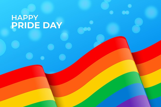 Free vector pride day rainbow flag