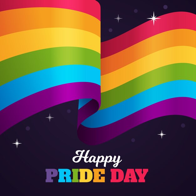 Free vector pride day rainbow flag