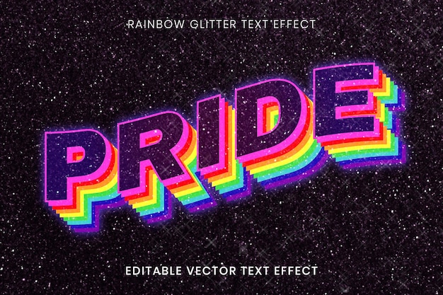 Pride editable text effect template vector