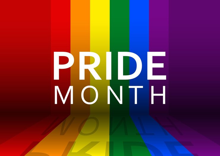 Free Vector pride month background with rainbow design