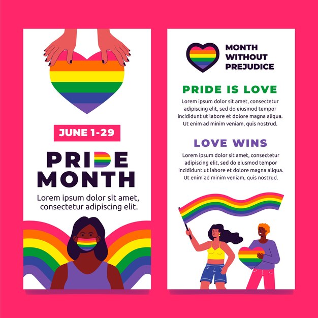 pride month flat banner