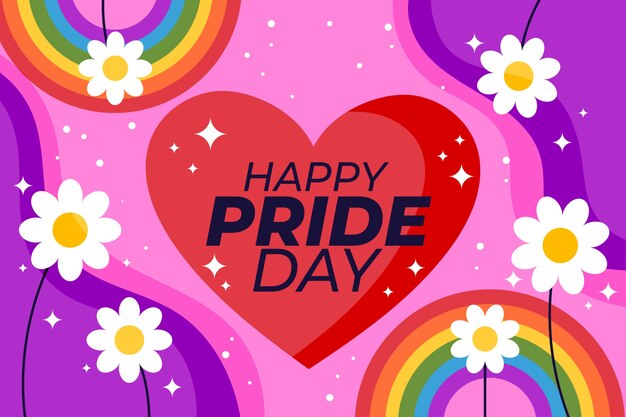 Pride month hand drawn flat lgbt background
