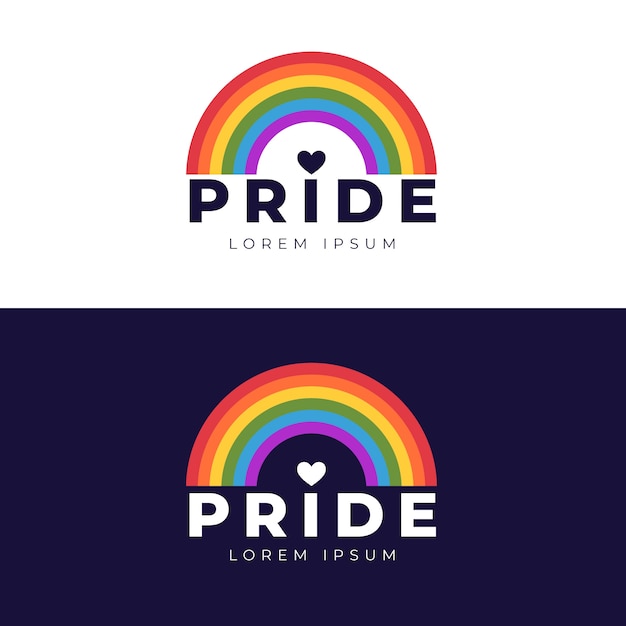 Free vector pride month hand drawn flat lgbt logo