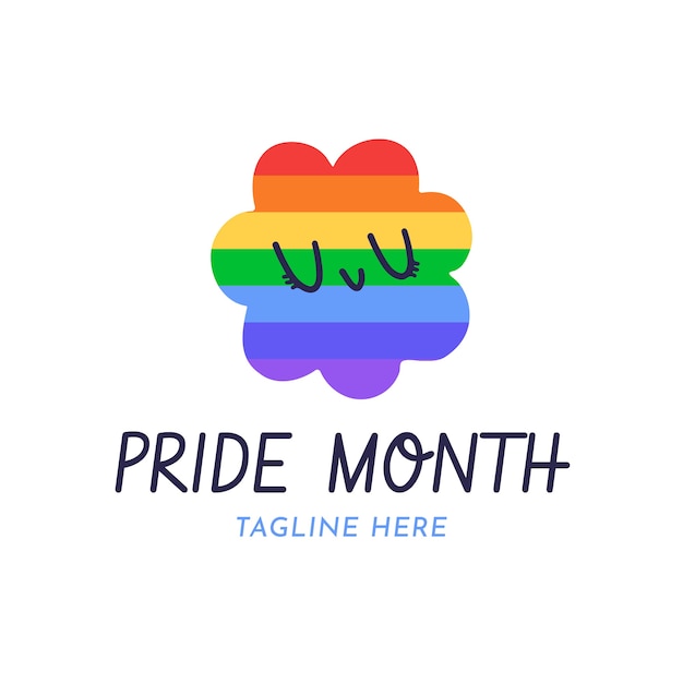 Free vector pride month hand drawn flat lgbt pride logo